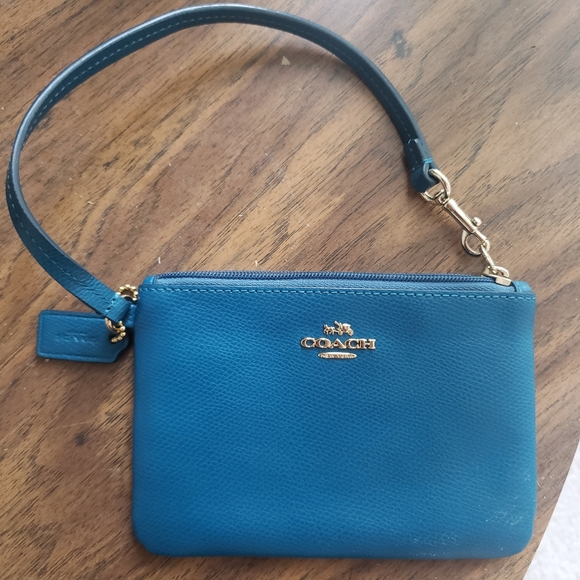 Coach Handbags - Coach Small Wristlet (Teal)